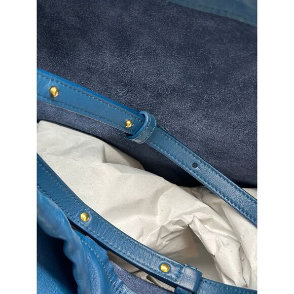 Celine Shoulder Bicolor‎ Metallic Blue Cabas Calfskin! AMAZING - Picture 5 of 8